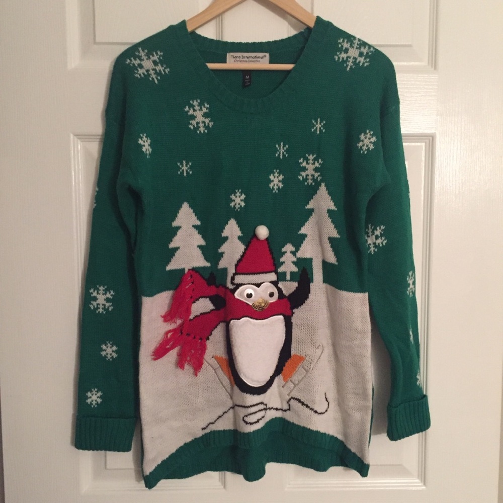 Cute ugly Christmas sweater with penguin 🎄🐧